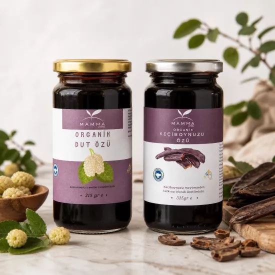 Organik Keçiboynuzu Özü ve Organik Dut Özü  (2x315 gr) 